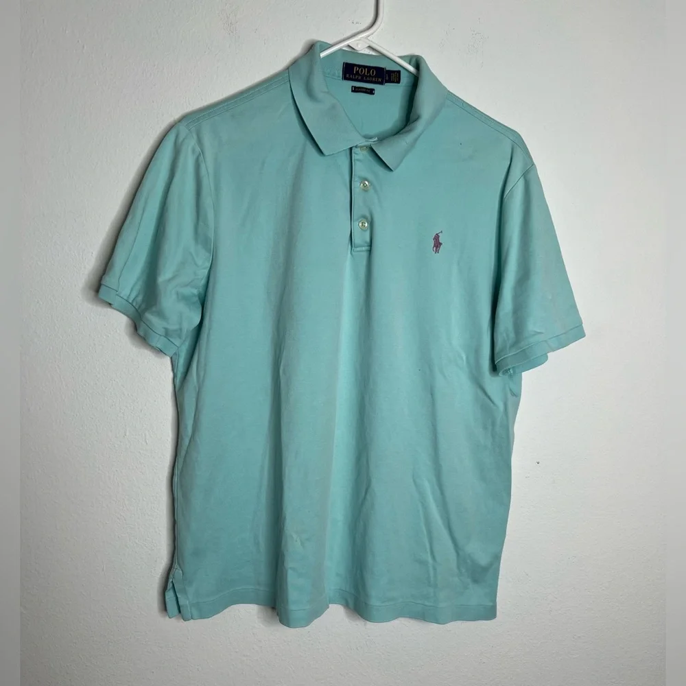 Polo Ralph Lauren Polo Shirt Mens Sz L 100% Cotton Short Sleeve Color Mint